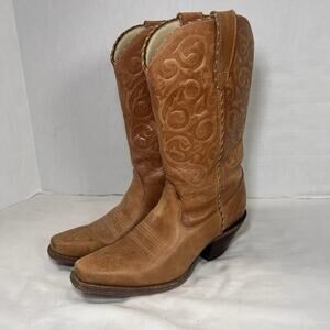 Durango Boots Women's Size 7.5 Tan 11” Western Cowgirl Festival Classic Cottage